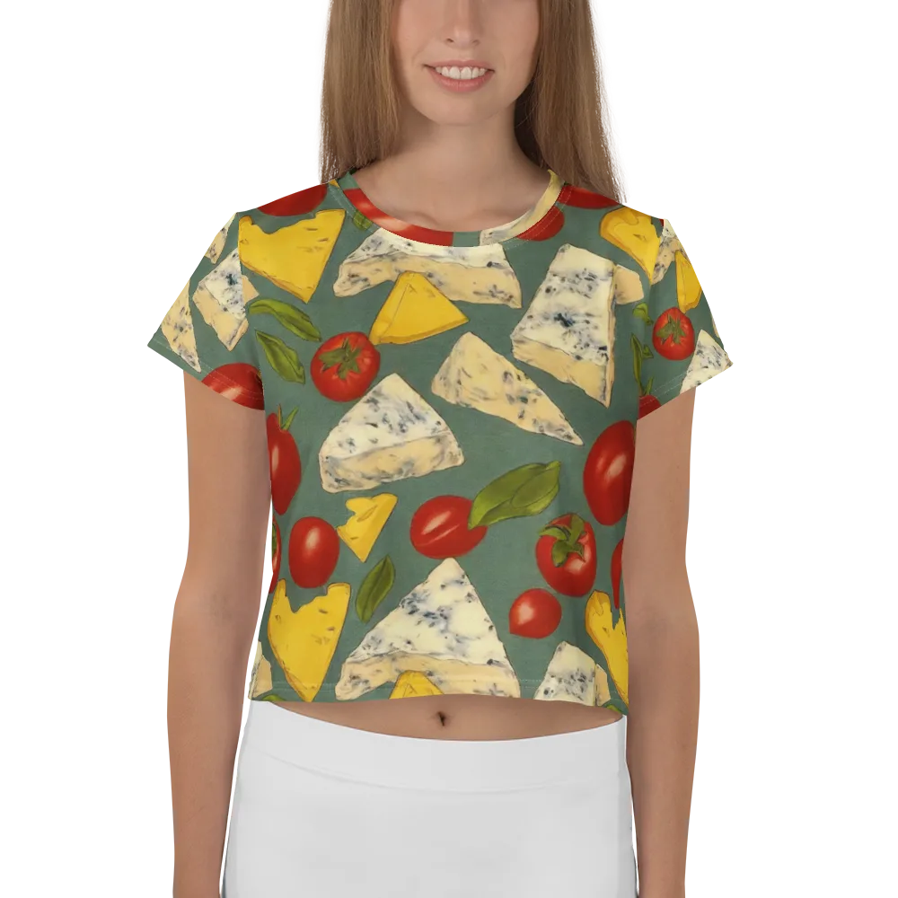 Market Day Blue on Crop Tee — Front