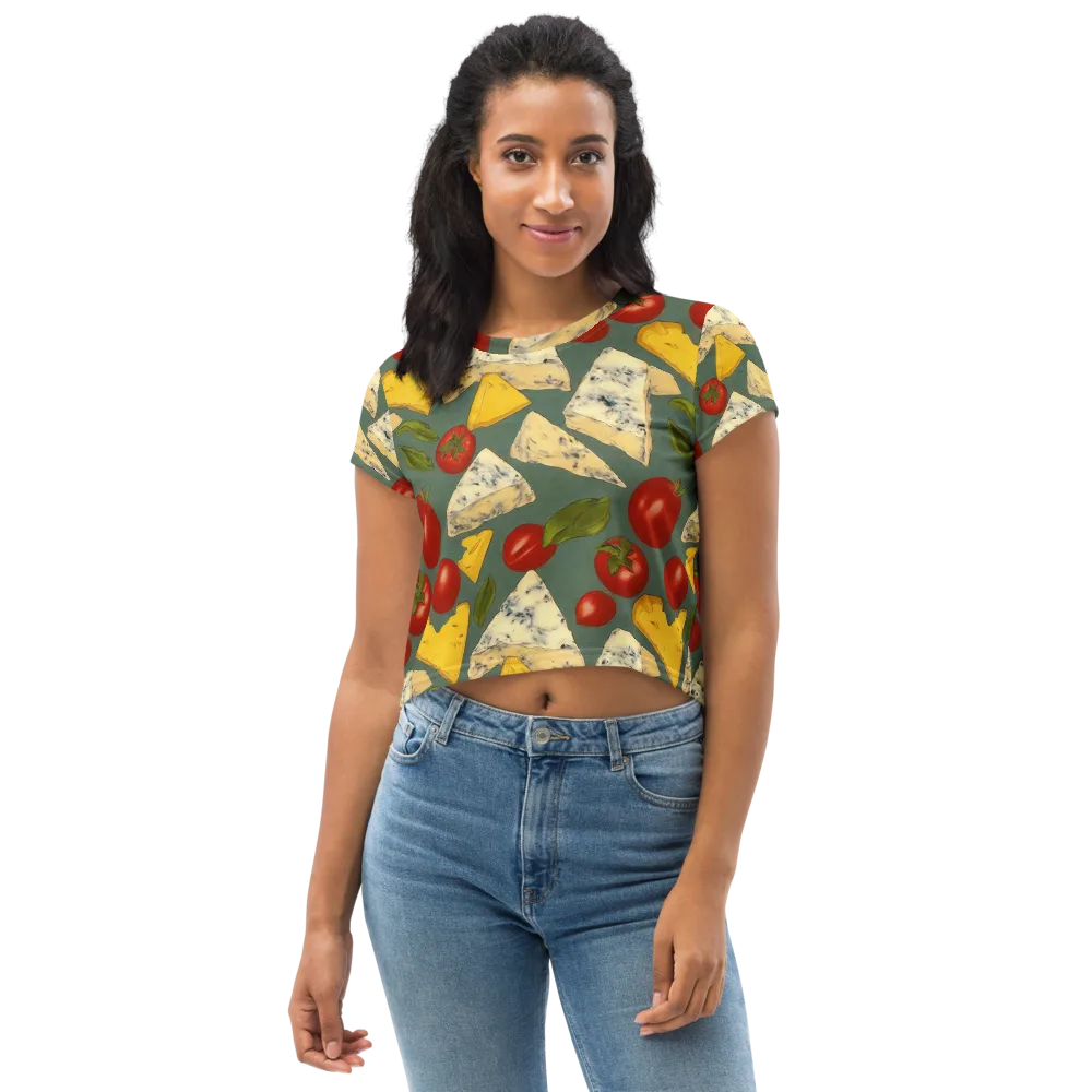 Market Day Blue on Crop Tee — Front