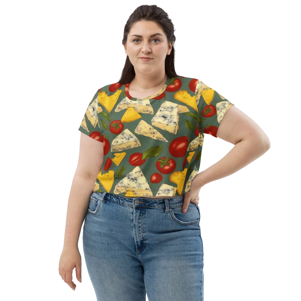 Market Day Blue on Crop Tee — Front