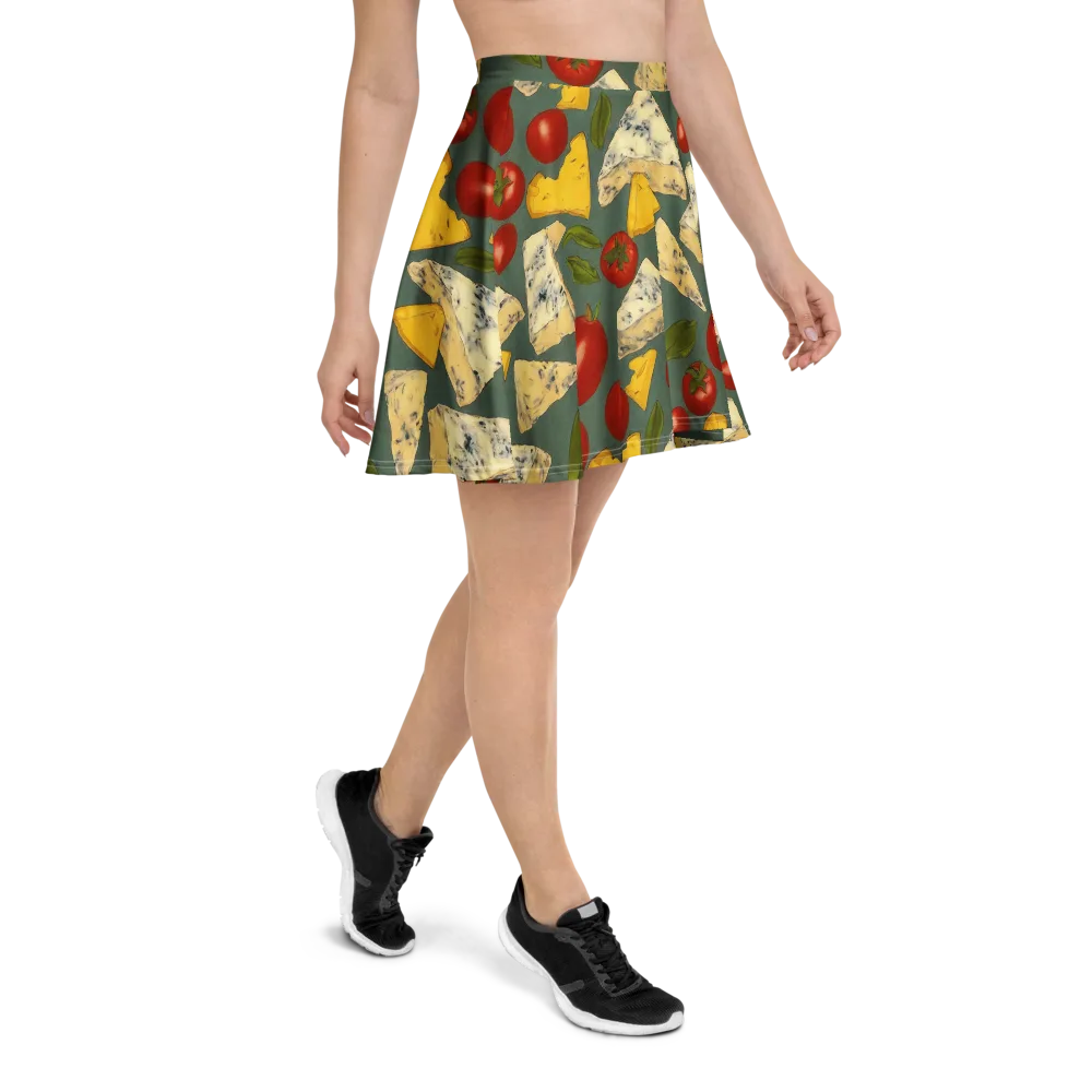 Market Day Blue on Skater Skirt — Right