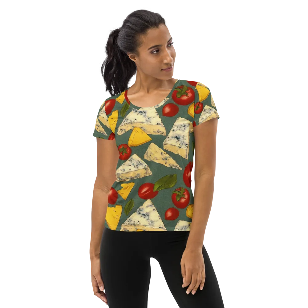 Market Day Blue on Women's Athletic T-Shirt — Front