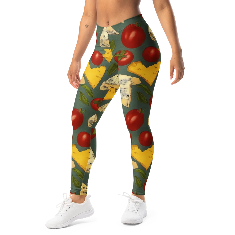 Market Day Blue on Leggings — Left Front