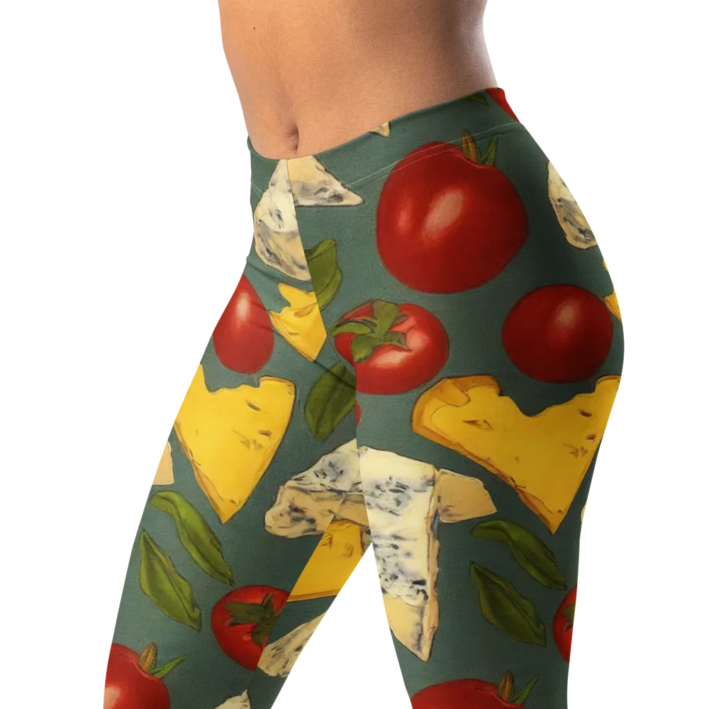 Market Day Blue on Leggings — Left Front