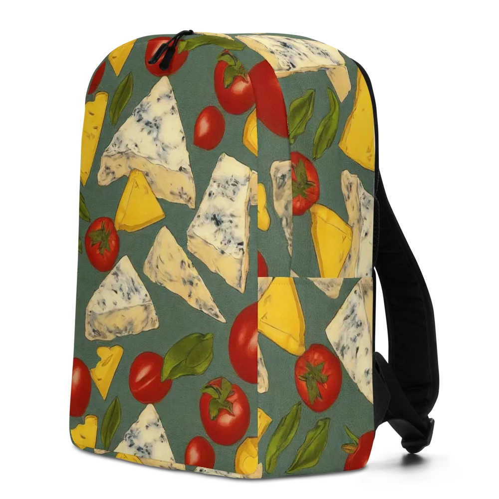 Market Day Blue on Minimalist Backpack — Left