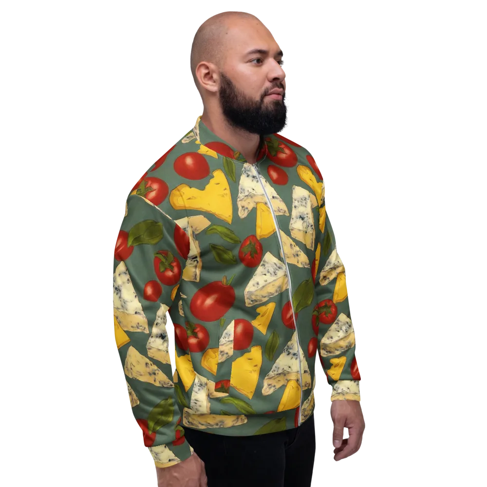 Market Day Blue on Bomber Jacket — Right