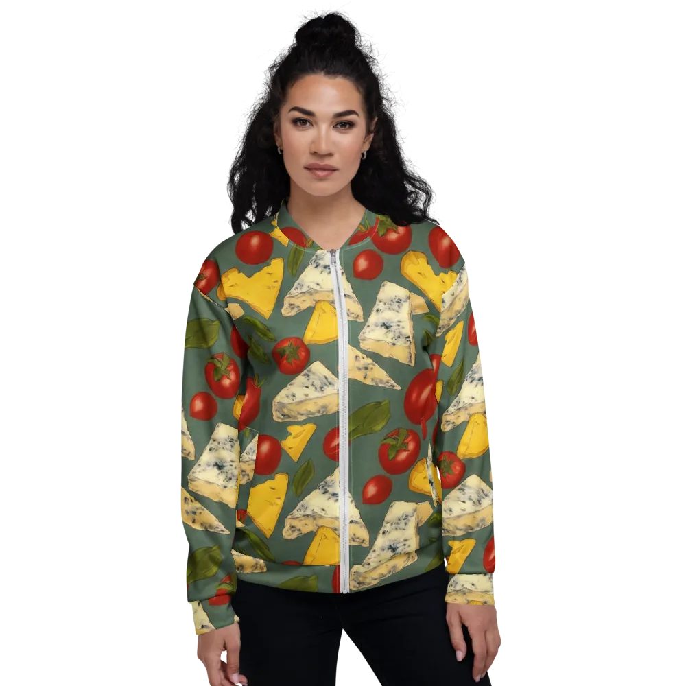 Market Day Blue on Bomber Jacket — Front