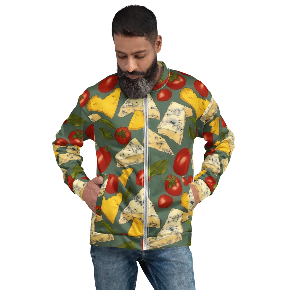 Market Day Blue on Bomber Jacket — Front