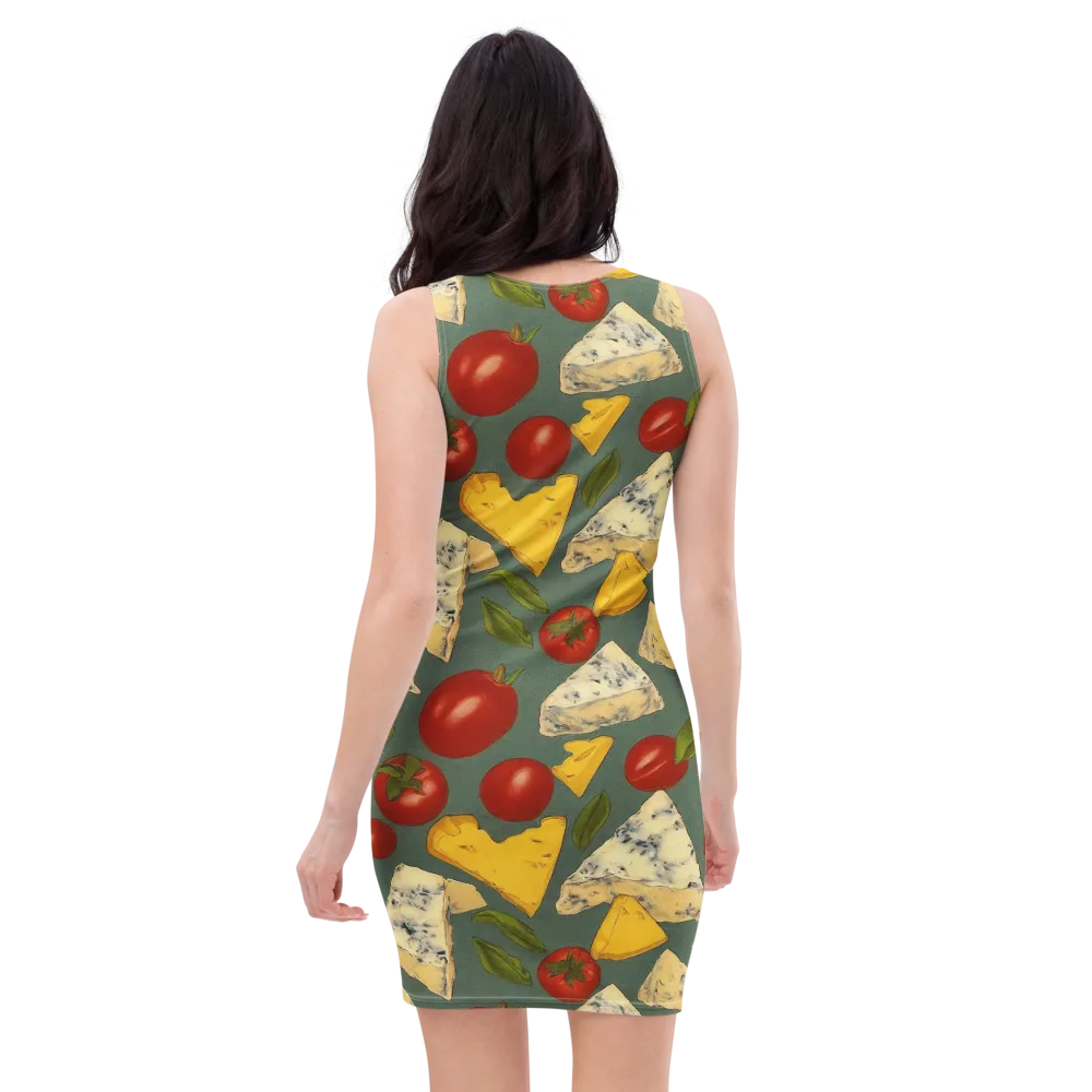 Market Day Blue on Bodycon Dress — Back
