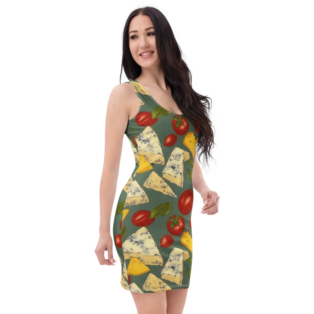 Market Day Blue on Bodycon Dress — Right Front