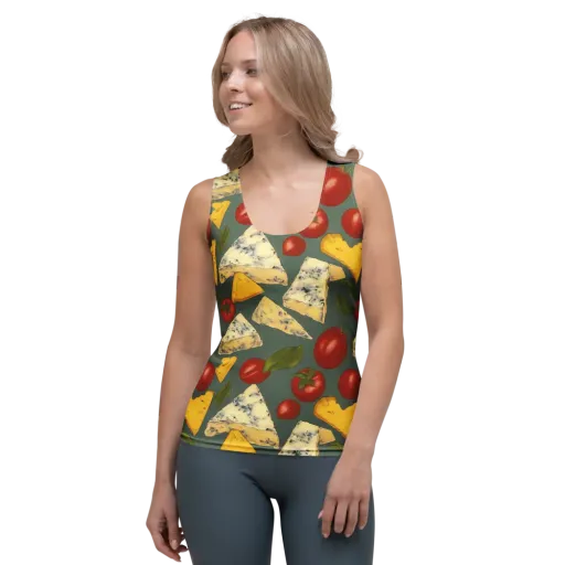 Market Day Blue on a Women's Tank Top