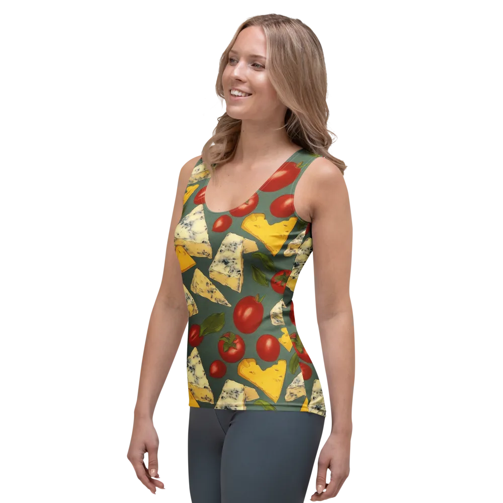 Market Day Blue on Women's Tank Top — Left Front