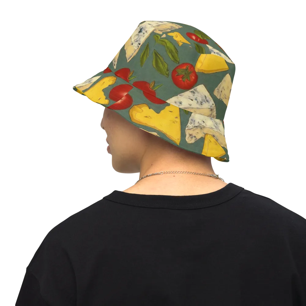 Market Day Blue on Reversible Bucket Hat — Back Inside