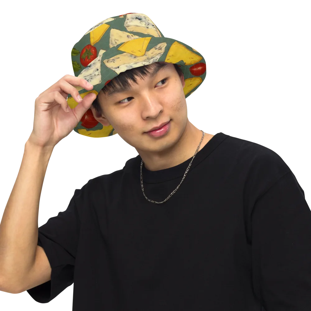 Market Day Blue on Reversible Bucket Hat — Front Inside