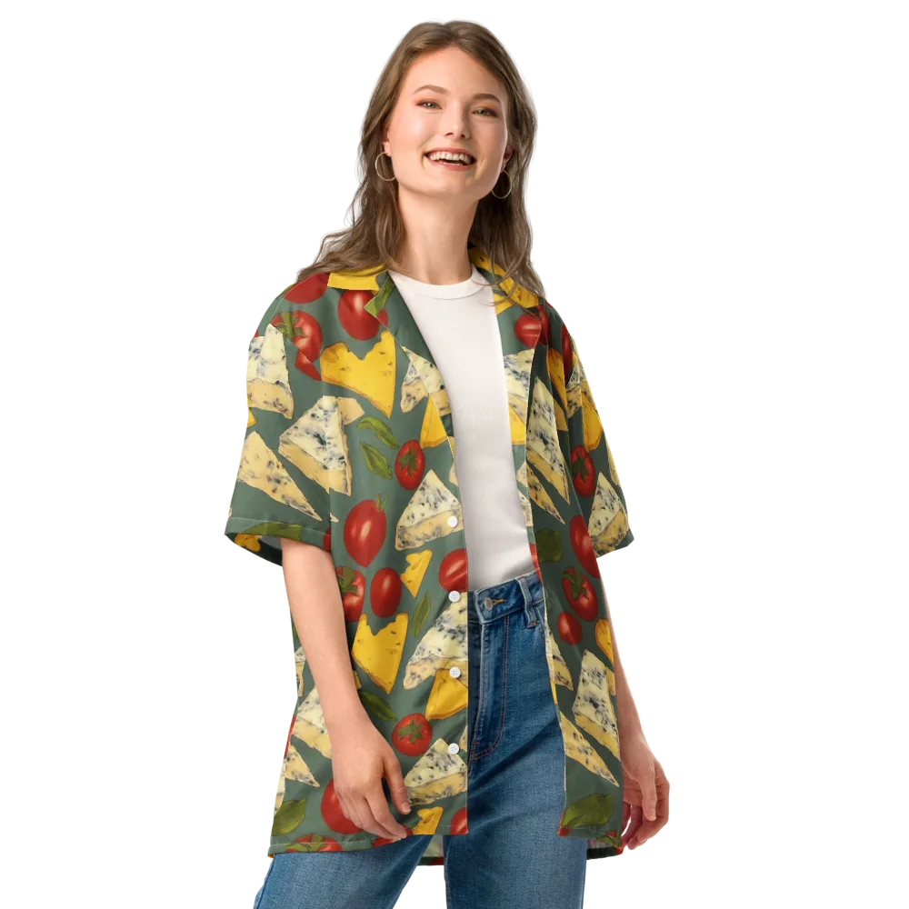 Market Day Blue on Button Shirt — Front