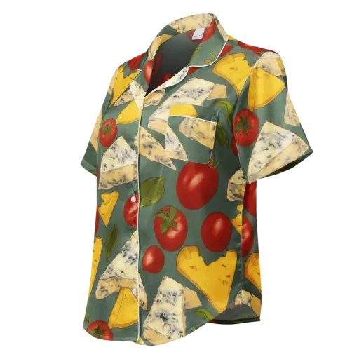 Market Day Blue on a Women's Short Sleeve Pajama Top