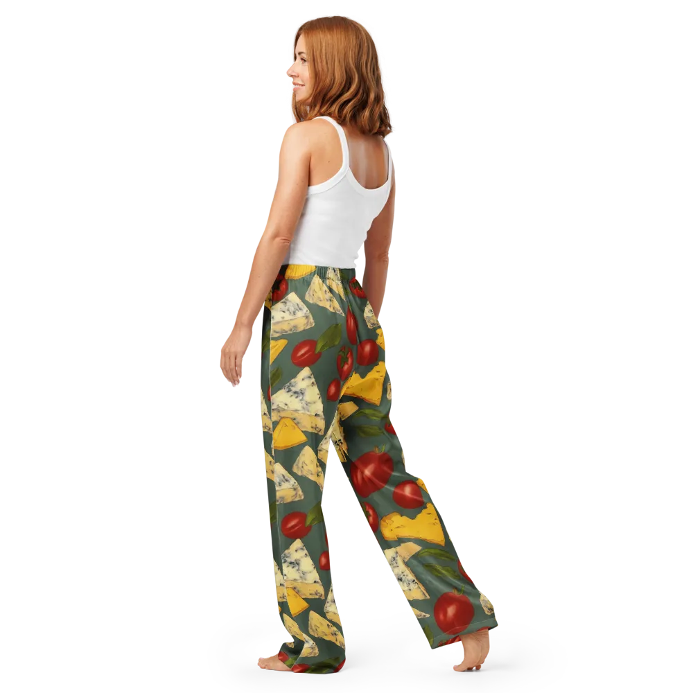 Market Day Blue on Women's Pajama Pants — Back