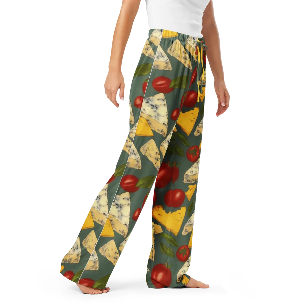 Market Day Blue on Women's Pajama Pants — Right Front