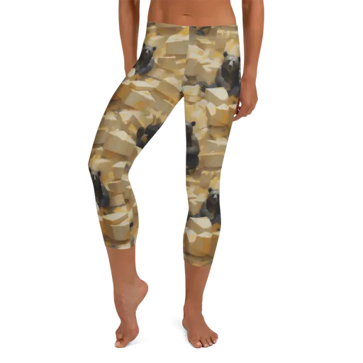 Cheddar Bear Society on a Capri Leggings