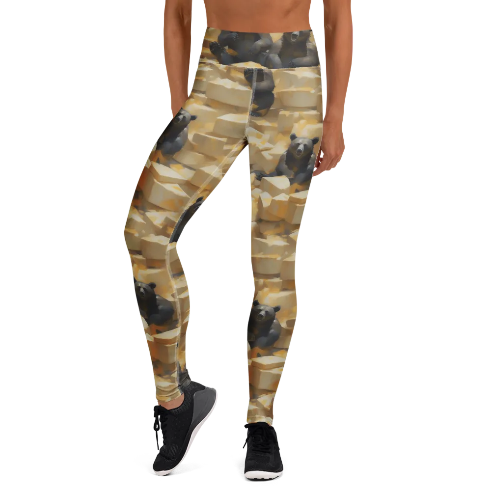 Cheddar Bear Society on Yoga Leggings — Front