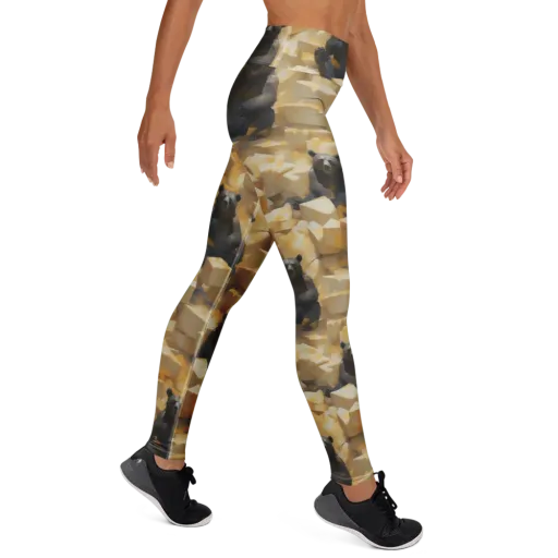 Cheddar Bear Society on a Yoga Leggings