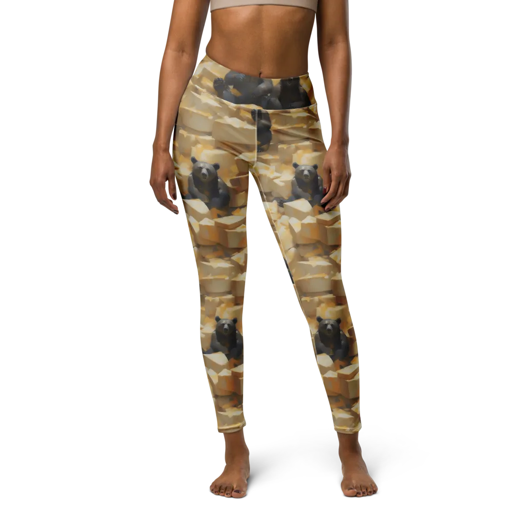 Cheddar Bear Society on Yoga Leggings — Front