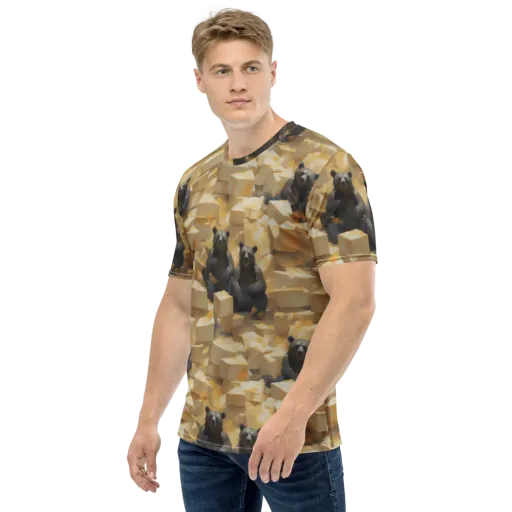 Cheddar Bear Society on a Men's Crew Neck T-Shirt