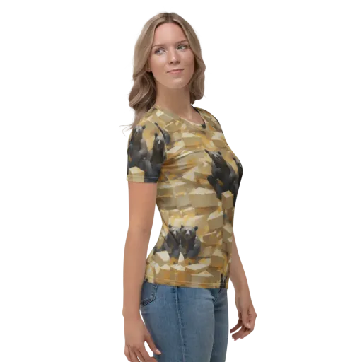 Cheddar Bear Society on a Women's Crew Neck T-Shirt