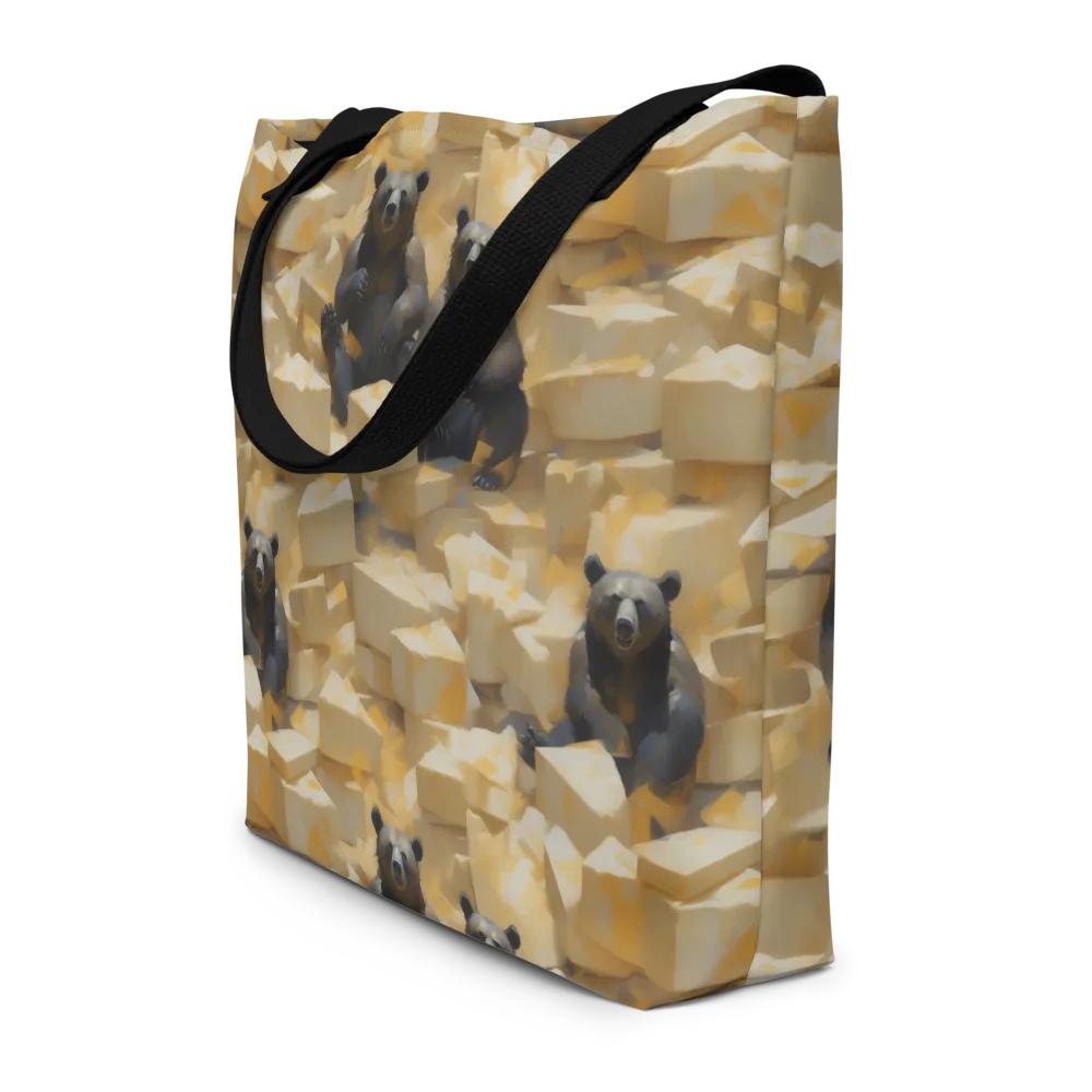 Cheddar Bear Society on Large Tote Bag W/ Pocket — Front