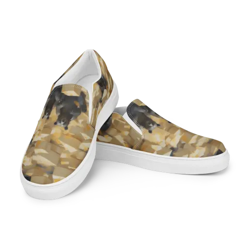 Cheddar Bear Society on a Women's Slip-On Canvas Shoes
