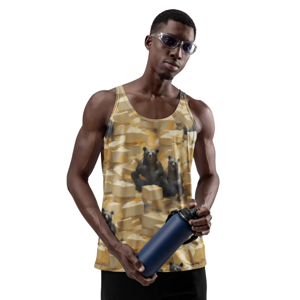 Cheddar Bear Society on Men's Tank Top — Front