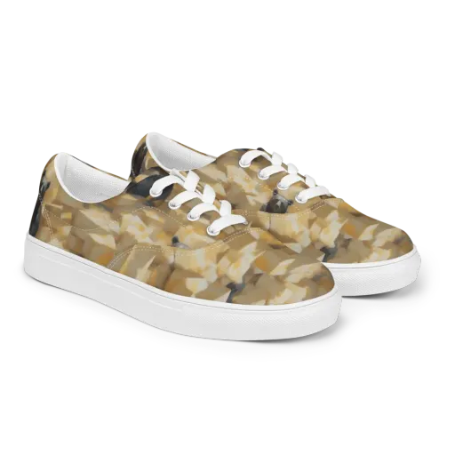 Cheddar Bear Society on a Men's Lace-Up Canvas Shoes