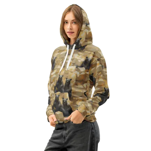 Cheddar Bear Society on a Cotton Hoodie