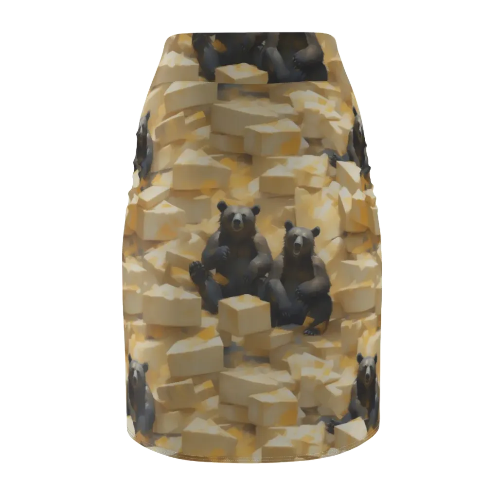 Cheddar Bear Society on Pencil Skirt — Back