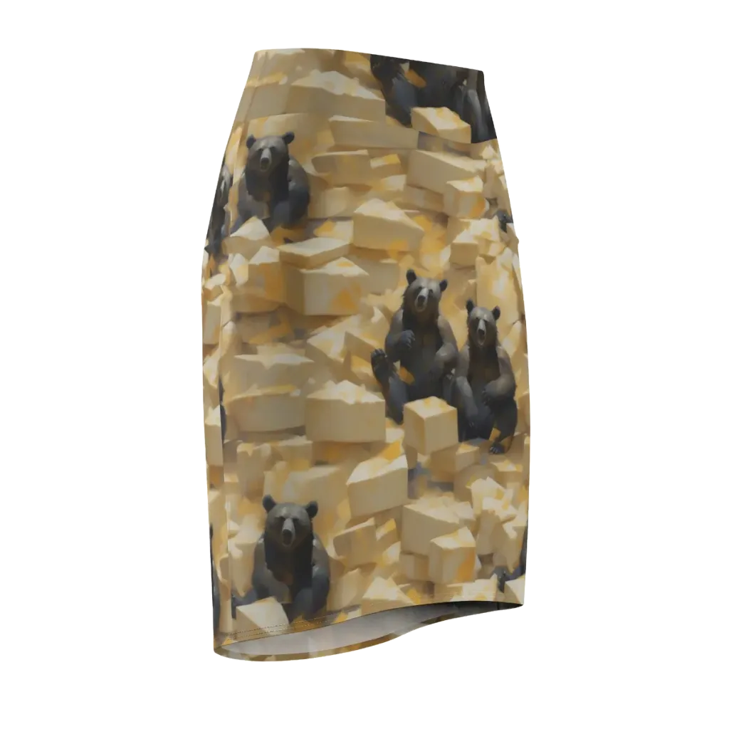 Cheddar Bear Society on Pencil Skirt — Front Side