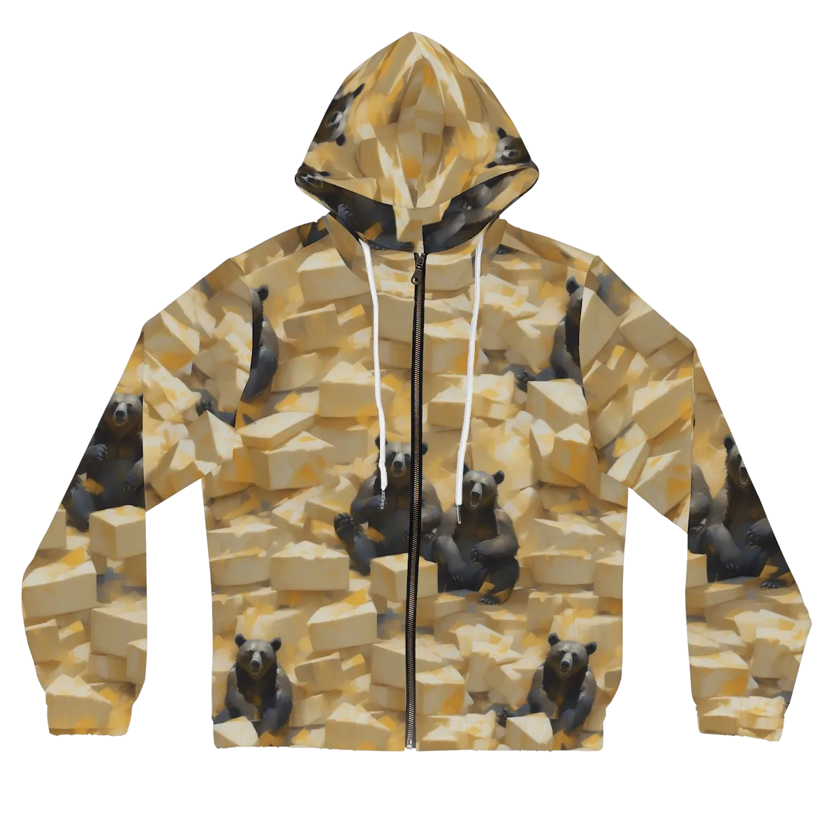 Cheddar Bear Society on Women's Full-Zip Hoodie — Front