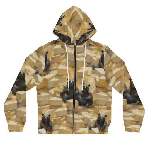 Cheddar Bear Society on a Women's Full-Zip Hoodie