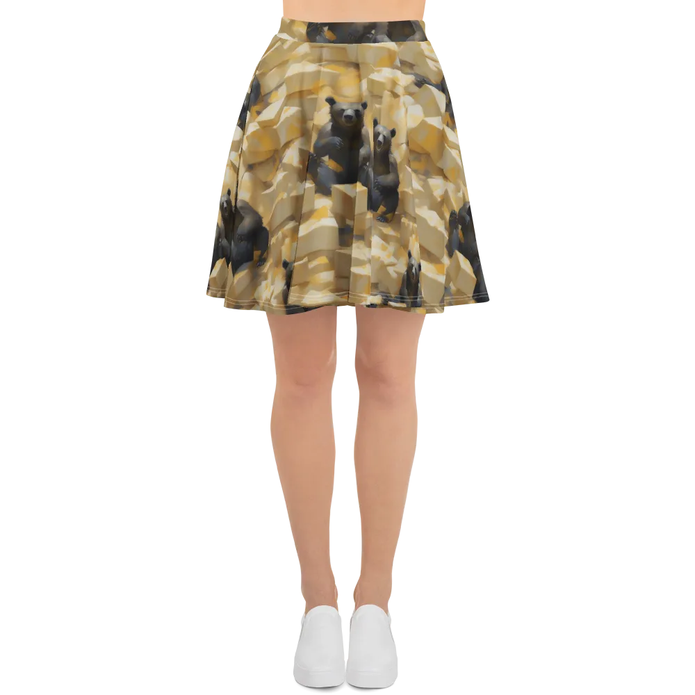 Cheddar Bear Society on Skater Skirt — Front