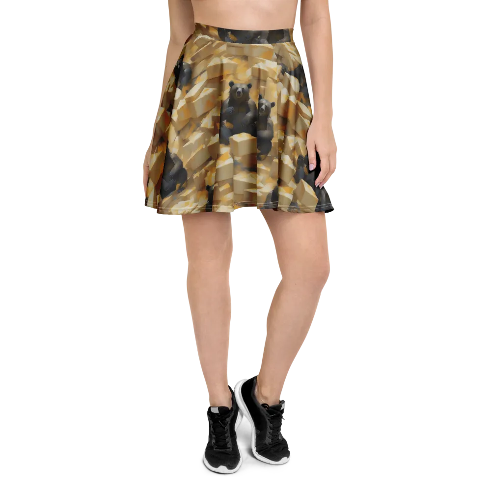 Cheddar Bear Society on Skater Skirt — Front