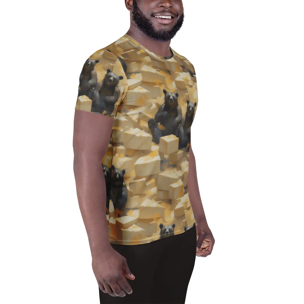 Cheddar Bear Society on Men's Athletic T-Shirt — Right