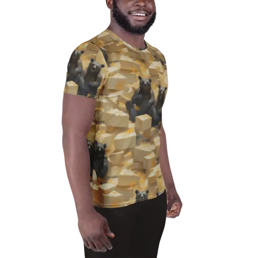 Cheddar Bear Society on a Men's Athletic T-Shirt
