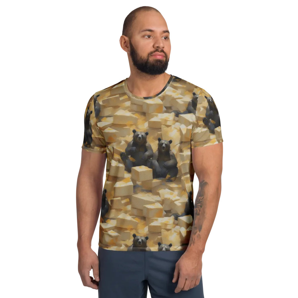 Cheddar Bear Society on Men's Athletic T-Shirt — Front
