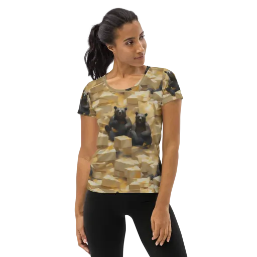 Cheddar Bear Society on a Women's Athletic T-Shirt