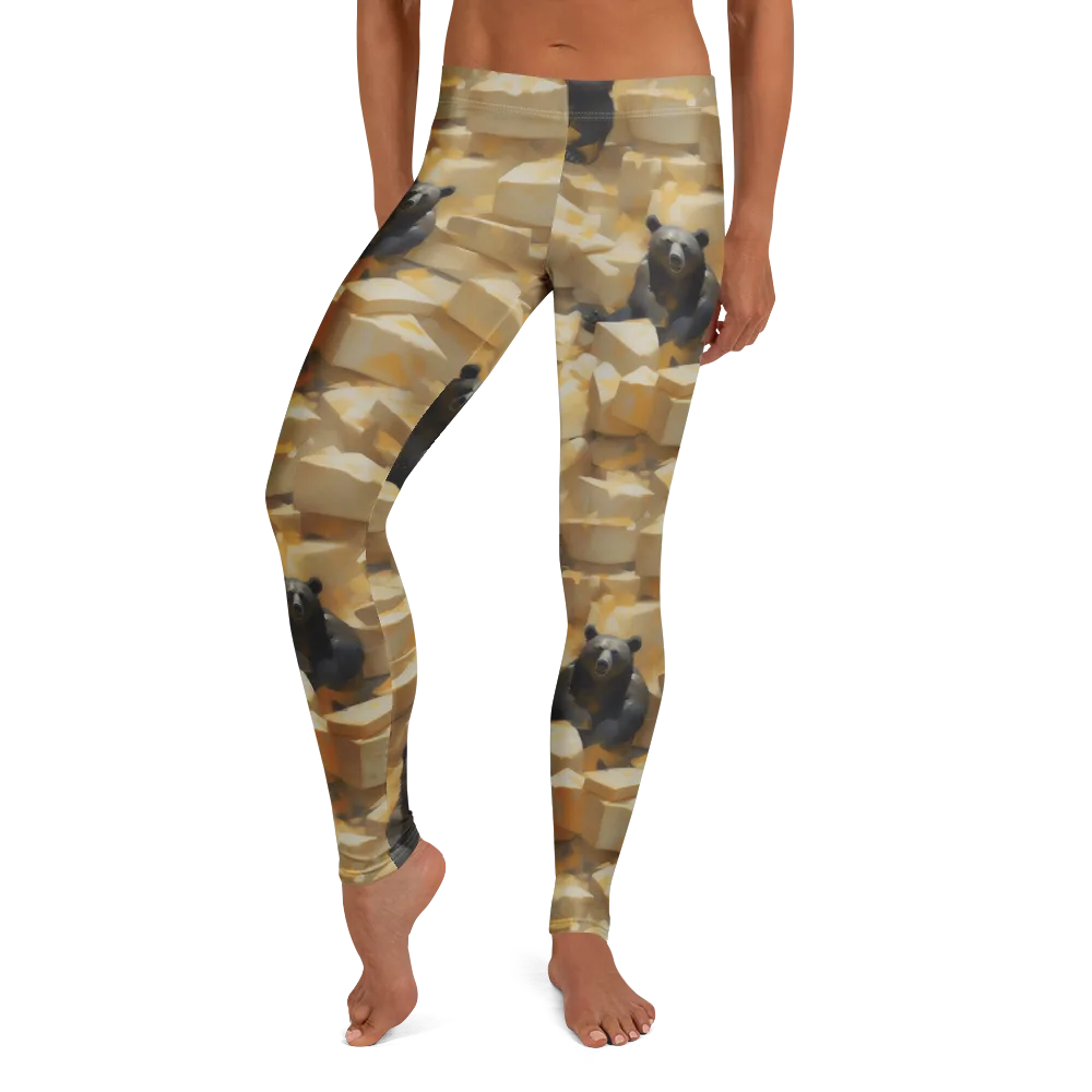 Cheddar Bear Society on Leggings — Front