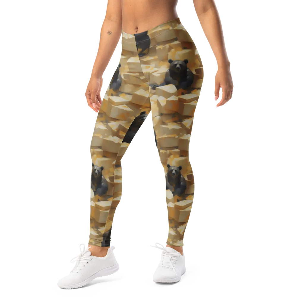 Cheddar Bear Society on Leggings — Left Front