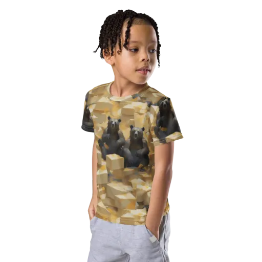 Cheddar Bear Society on a Kids Crew Neck T-Shirt