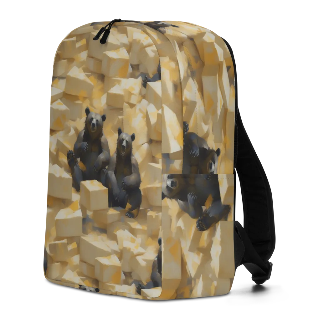 Cheddar Bear Society on Minimalist Backpack — Left
