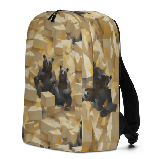 Cheddar Bear Society on a Minimalist Backpack