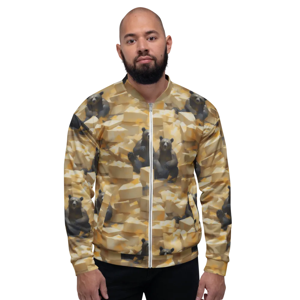 Cheddar Bear Society on Bomber Jacket — Front