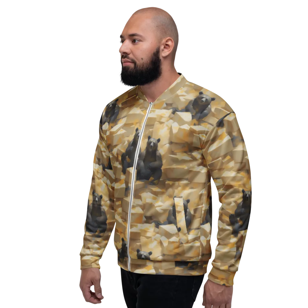 Cheddar Bear Society on Bomber Jacket — Left