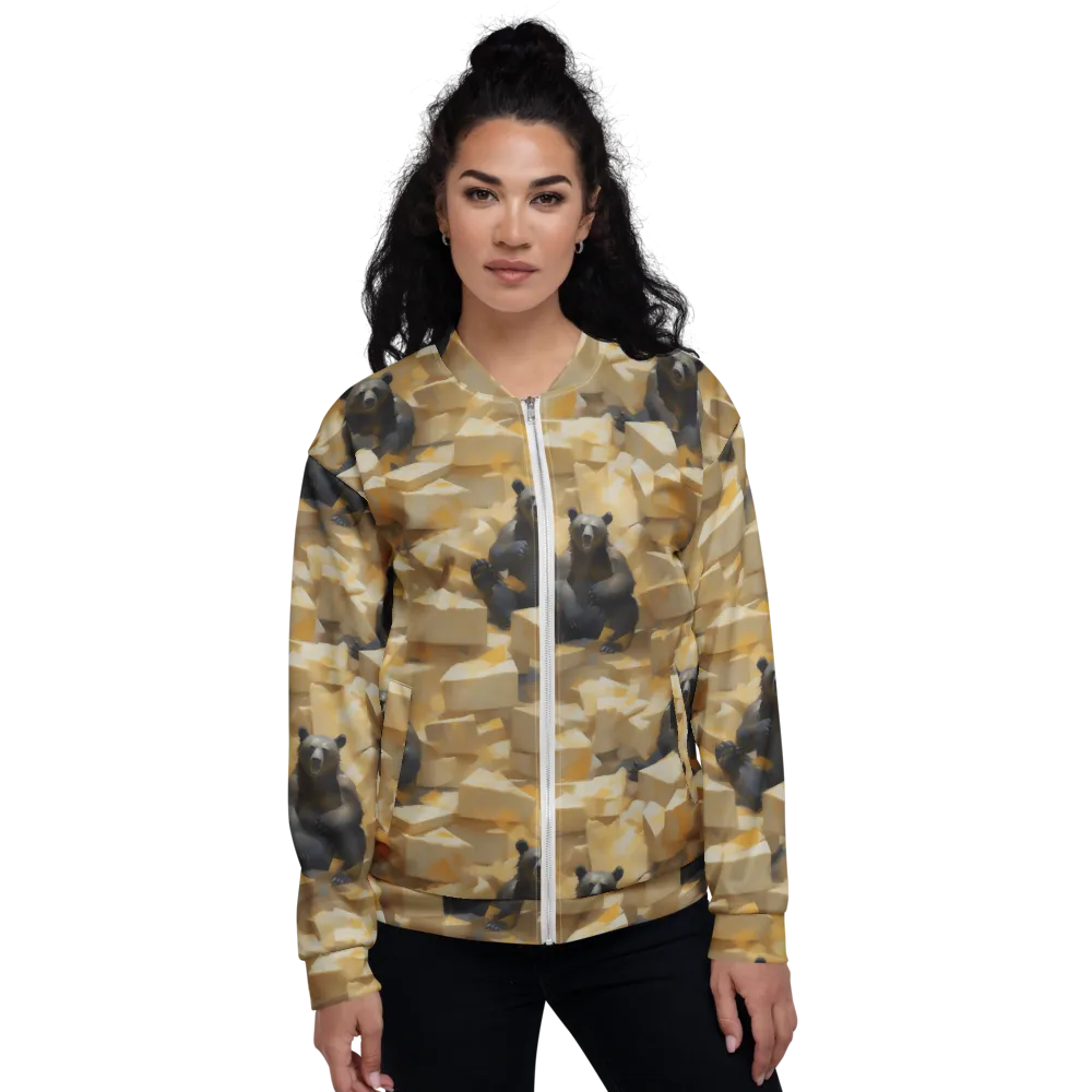 Cheddar Bear Society on Bomber Jacket — Front